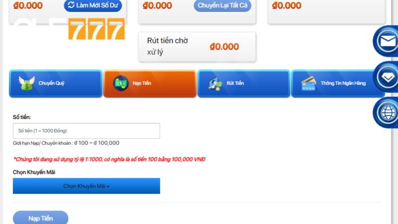 Một số vấn đề cần lưu ý khi nạp tiền OLE777 là gì?