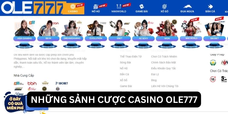 Những ưu điểm khi tham gia Casino Online OLE777